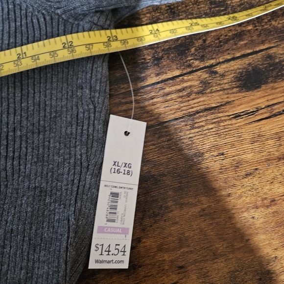 NEW Faded Glory Gray Knit Sweater Dress Cowl Neck XL - Picture 5 of 6